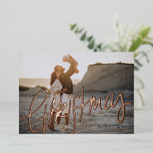 Carte de vacances élégante à l'écriture manuscrite (Debout devant)