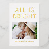 carte de vacances élégante avec feuille d'aluminiu (Recto)