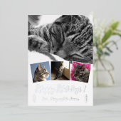 Carte de vacances élégante en feuille d'argent ave (Debout devant)