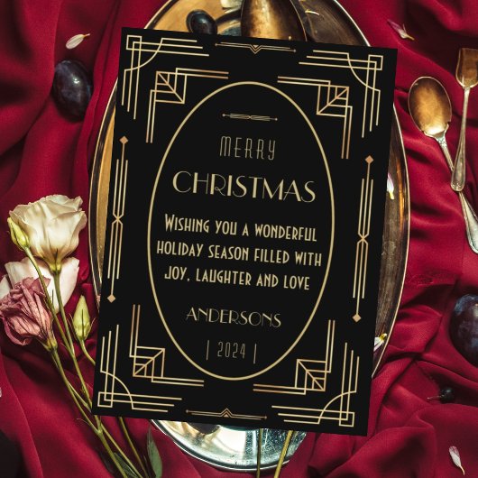 Carte de vacances élégante et stylée art déco