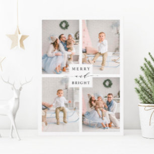 Carte de vacances élégante Joyeux & Lumineux 4 pho