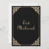 Carte de vacances élégante noire Eid Mubarak (Devant)