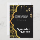 Carte de vacances élégante Ramadan Kareem noir et (Devant)
