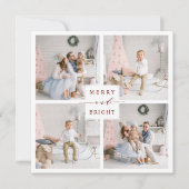 Carte de vacances élégante rouge Joyeux & Lumineux (Devant)