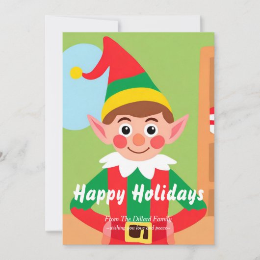 Carte de vacances Elf Christmas Flat (Devant)