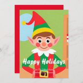 Carte de vacances Elf Christmas Flat (Devant / Derrière)