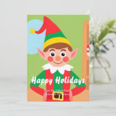 Carte de vacances Elf Christmas Flat (Debout devant)