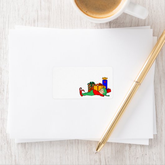 Carte de vacances Elf Noël Auto-Adhésif Étiquette (En situation)