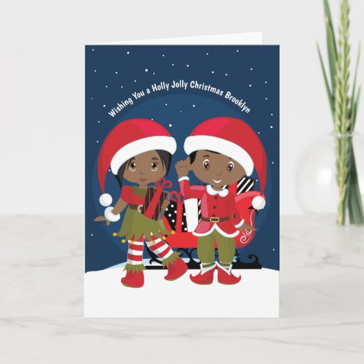 Carte de vacances Elf Twins Elf Black (Devant)