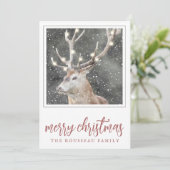 Carte de vacances Elk In Winter Neige (Debout devant)