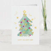 Carte De Vacances En Aluminium Add Logo Christmas Tree Ribbons Pink Business (Recto)