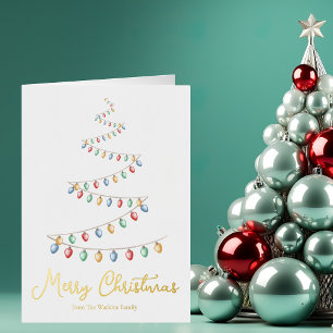 Carte De Vacances En Aluminium Arbre de Noël Artistique Joyeux Arbre d'Ornements