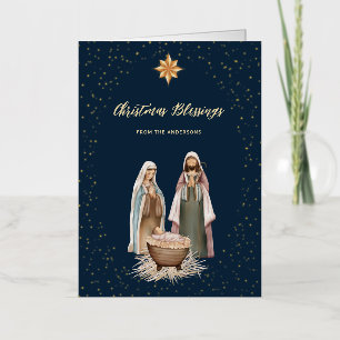 Carte De Vacances En Aluminium Bébé Jésus Nativité chrétien