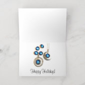 Carte De Vacances En Aluminium Bijoux de Noël Arbre bleu noir brillant Lune (Couchage intérieur)