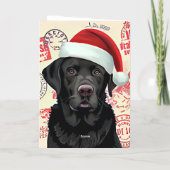 Carte De Vacances En Aluminium Black lab christmas (Verso)