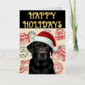 Carte De Vacances En Aluminium Black lab christmas (Recto)