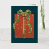 Carte De Vacances En Aluminium Boîte cadeau Poka Dot Ruban Plaid (Recto)