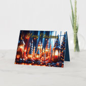 Carte De Vacances En Aluminium Bougies de Noël magiques (Recto)