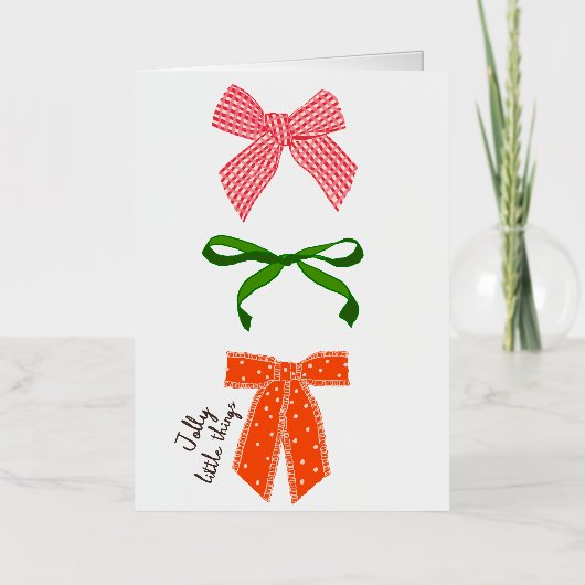 Carte De Vacances En Aluminium Bow Jolly Little Things Christmas (Recto)