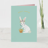 Carte De Vacances En Aluminium Bunny de Pâques (Recto)