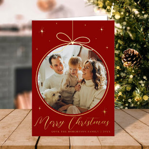 Carte De Vacances En Aluminium Cadres photo mode Noël Ornament Real