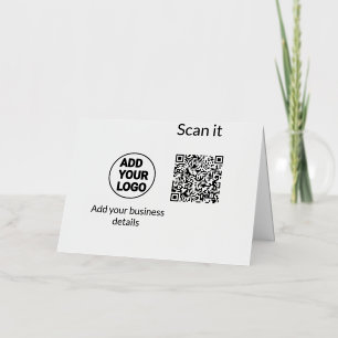 Carte De Vacances En Aluminium Code QR minimal simple ajouter un logo nom de code