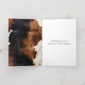 Carte De Vacances En Aluminium Crème Brown Noir Sud-Ouest de la vache Noël (Couchage intérieur)