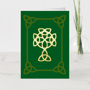 Carte De Vacances En Aluminium Croix celtique et citation de la St. Patrick Pli