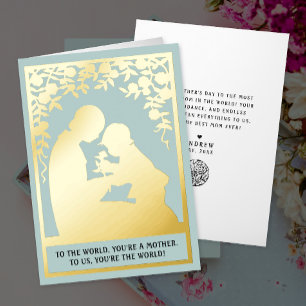 Carte De Vacances En Aluminium Cute Vintage Meilleure Maman Jamais Garçon Pastel 