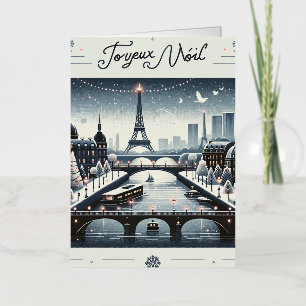 Carte De Vacances En Aluminium Élégance hivernale parisienne, Ville lumière