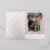 Carte De Vacances En Aluminium Élégant Rustique Classé Plaid Motif Or (Mise à l'extérieur)