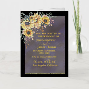 Carte De Vacances En Aluminium Elégante Aquarelle Jaune Sunflower Sunny