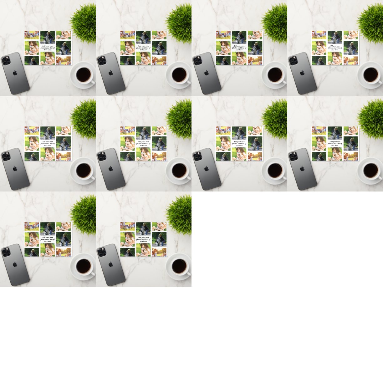 Carte De Vacances En Aluminium Faites votre propre collage photo et texte