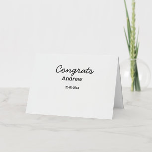 Carte De Vacances En Aluminium Félicitations minimales simples ajouter nom date a