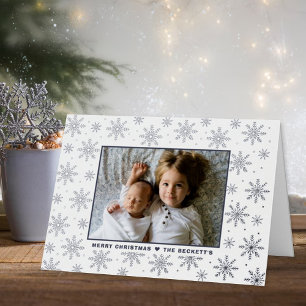 Carte De Vacances En Aluminium Festif Noël Snowflakes Photo Real