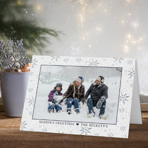 Carte De Vacances En Aluminium Festif Noël Snowflakes Photo Real