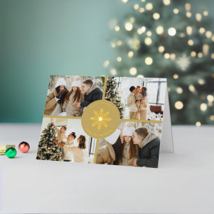Carte De Vacances En Aluminium Fête Fête Fête Fête de neige Noël 4 Photo Real