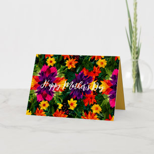 Carte De Vacances En Aluminium Fleurs colorées d'été pour la fête des mères