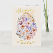 Carte De Vacances En Aluminium Fleurs de printemps joyeuses Pâques (Recto)