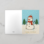 Carte De Vacances En Aluminium Fun Snowman mignon Noël (Mise à l'extérieur)