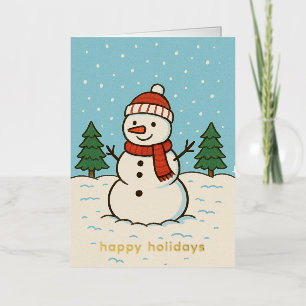 Carte De Vacances En Aluminium Fun Snowman mignon Noël