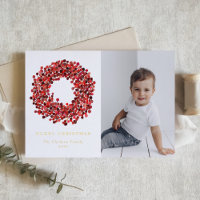 Gouache Red Winterberry Wreath Photo Noël