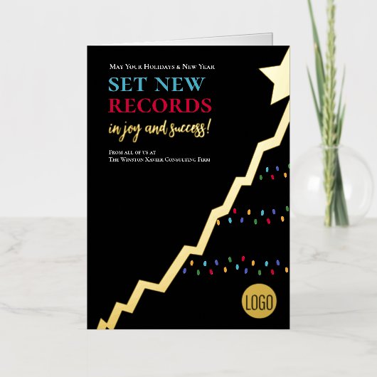 Carte De Vacances En Aluminium Graphique de ligne professionnel élégant arbre de  (Recto)