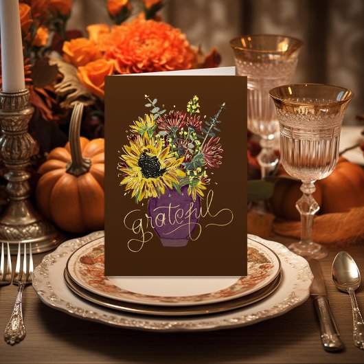 Carte De Vacances En Aluminium Gratuit Thanksgiving Bouquet