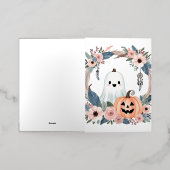 Carte De Vacances En Aluminium Halloween d'automne floral (Mise à l'extérieur)
