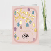 Carte De Vacances En Aluminium Hand Painted Cute Blush Pink Pine Trees Business (Recto)