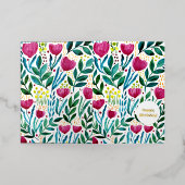 Carte De Vacances En Aluminium Illustration botanique Joyeux anniversaire (Mise à l'extérieur)