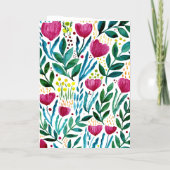 Carte De Vacances En Aluminium Illustration botanique Joyeux anniversaire (Verso)