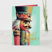 Carte De Vacances En Aluminium Illustration de Nutcracker Christmas Aqua (Recto)