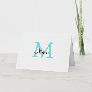 Carte De Vacances En Aluminium jeté simple minimal ajouter nom monogramme rose ro